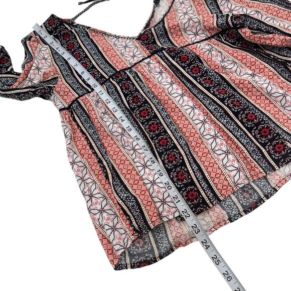 Abercrombie & Fitch Womens Boho Floral Stripe V-Neck Long Sleeve Blouse Top M - Picture 5 of 9